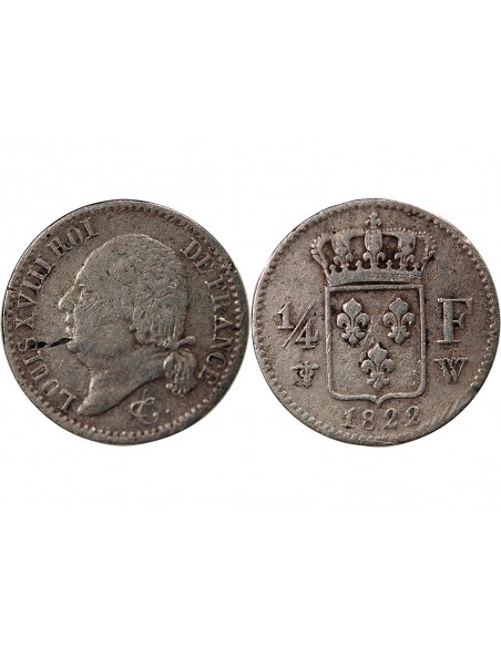 Louis XVIII 01-avr franc Argent 1822 W Lille