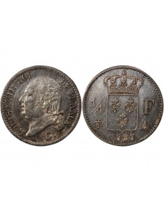 Louis XVIII 1/4 Franc Argent 1823 A Paris 2