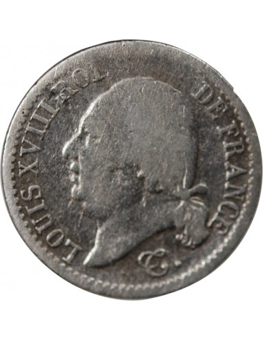 Louis XVIII 01-avr franc Argent 1823 Q Perpignan