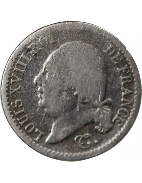 Louis XVIII 01-avr franc Argent 1823 Q Perpignan