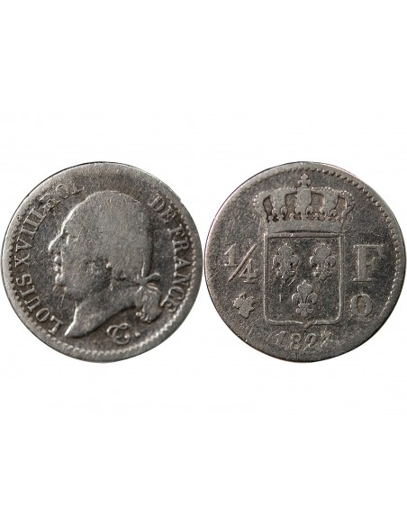 Louis XVIII 01-avr franc Argent 1823 Q Perpignan