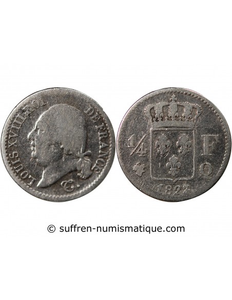 Louis XVIII 01-avr franc Argent 1823 Q Perpignan