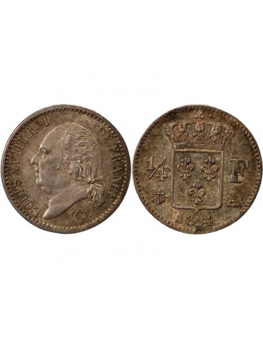 Louis XVIII 01-avr franc Argent 1824 A Paris