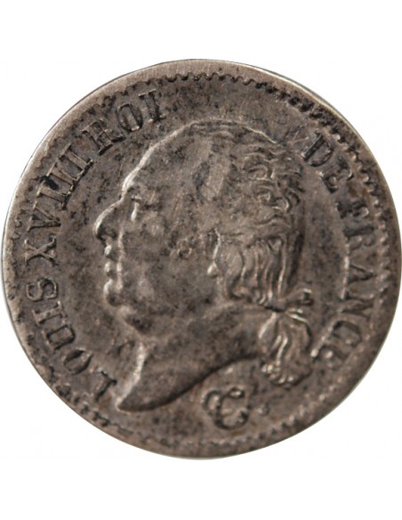 Louis XVIII 01-avr franc Argent 1824 B Rouen