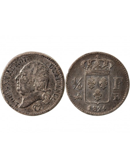Louis XVIII 01-avr franc Argent 1824 B Rouen