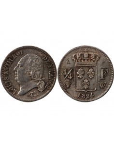 Louis XVIII 01-avr franc Argent 1824 W Lille 2