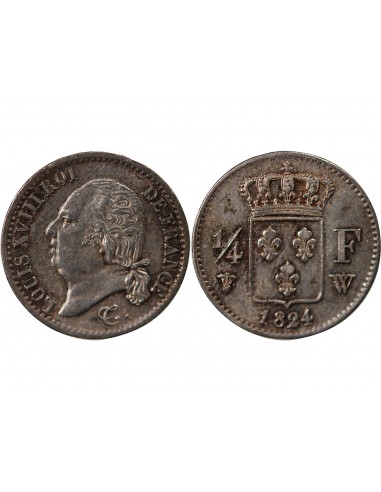 Louis XVIII 01-avr franc Argent 1824 W Lille