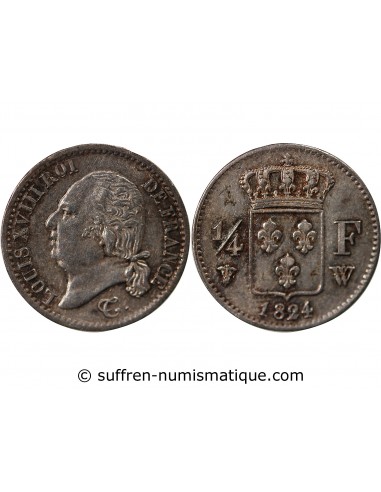 Louis XVIII 01-avr franc Argent 1824 W Lille