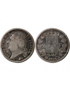 Louis XVIII 1/2 Franc Argent 1821 A Paris 2