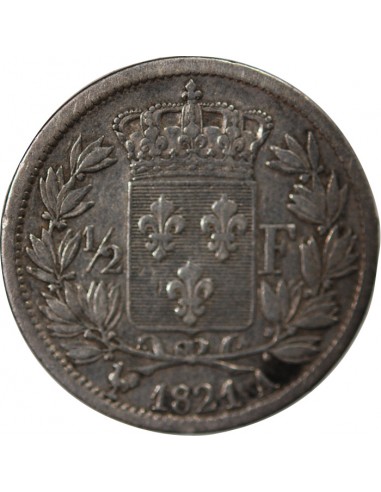 Louis XVIII 1/2 Franc Argent 1821 A Paris