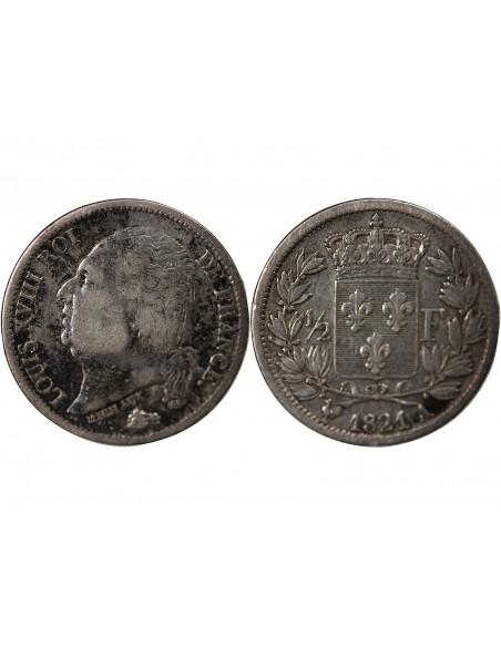Louis XVIII 01-févr franc Argent 1821 A Paris