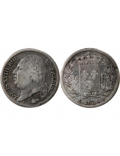 LOUIS XVIII - 1/2 FRANC ARGENT 1824 A PARIS 2