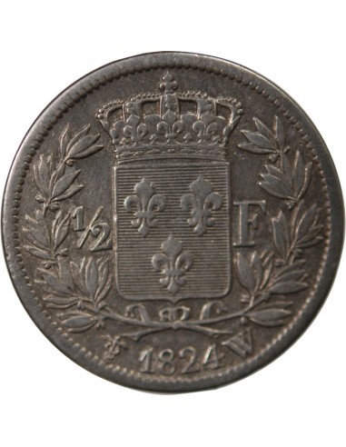 Louis XVIII 01-févr franc Argent 1824 W Lille