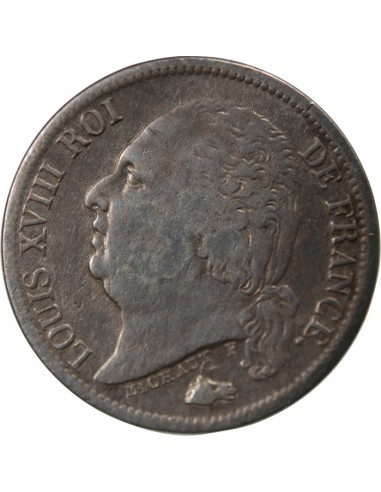 Louis XVIII 01-févr franc Argent 1824 W Lille
