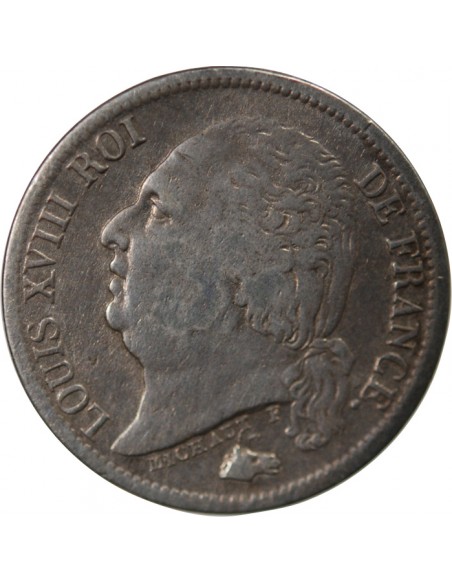 Louis XVIII 01-févr franc Argent 1824 W Lille