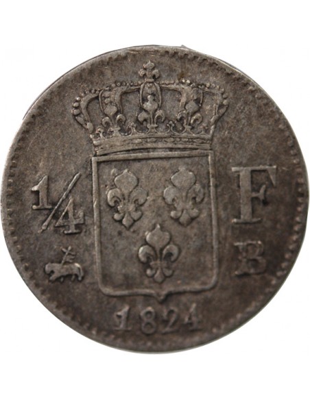 Louis XVIII 01-avr franc Argent 1824 B Rouen
