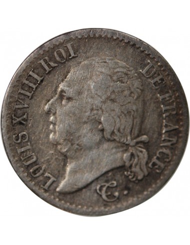 Louis XVIII 01-avr franc Argent 1824 B Rouen