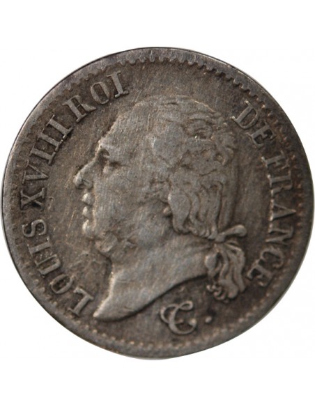 Louis XVIII 01-avr franc Argent 1824 B Rouen