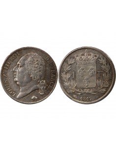 LOUIS XVIII - FRANC ARGENT 1817 B ROUEN 2