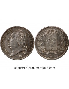 LOUIS XVIII - FRANC ARGENT 1817 B ROUEN
