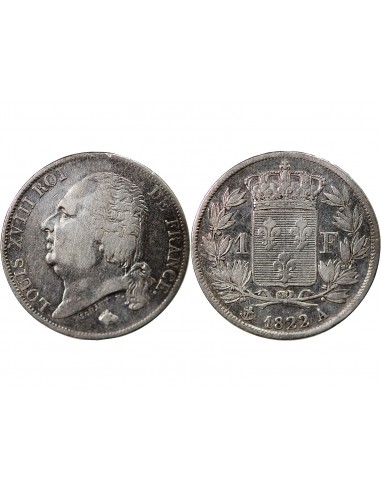 LOUIS XVIII - FRANC ARGENT 1822 A PARIS