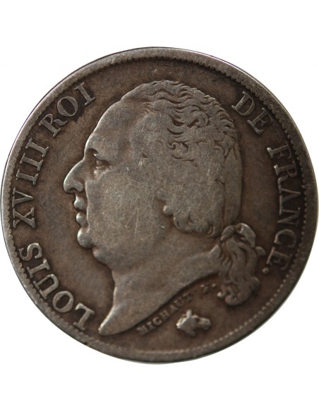Louis XVIII 1 franc Argent 1823 A Paris