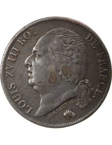 Louis XVIII 1 franc Argent 1823 W Lille