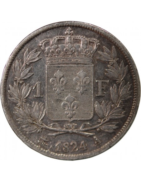 Louis XVIII 1 franc Argent 1824 A Paris
