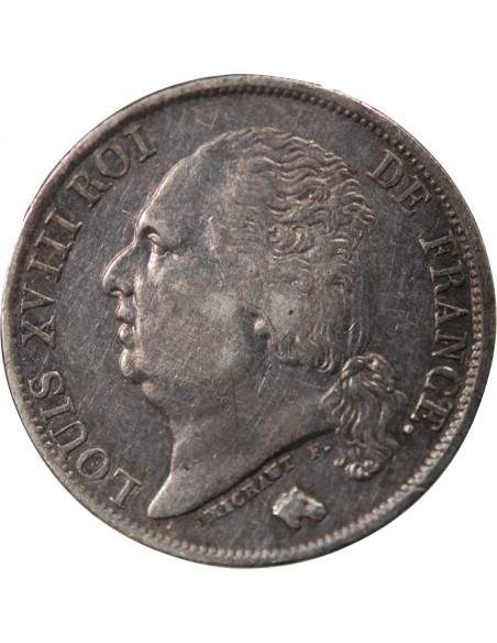 Louis XVIII 1 franc Argent 1824 A Paris
