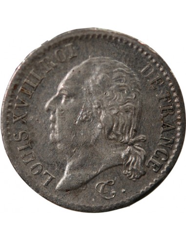 LOUIS XVIII - 1/4 FRANC ARGENT 1824 L BAYONNE