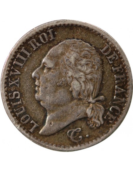 Louis XVIII 01-avr franc Argent 1824 M Toulouse