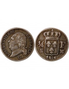 Louis XVIII 01-avr franc Argent 1824 M Toulouse 2
