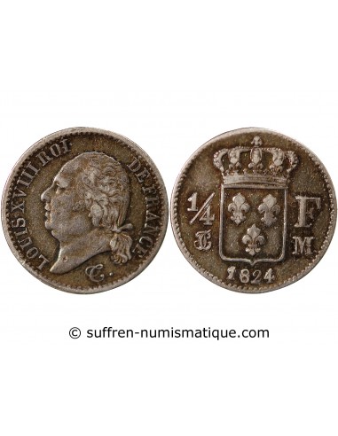 Louis XVIII 01-avr franc Argent 1824 M Toulouse