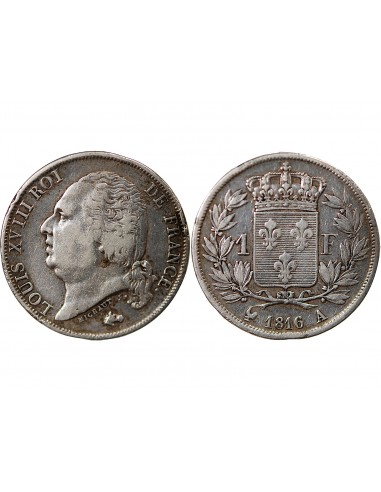 Louis XVIII 1 franc Argent 1816 A Paris
