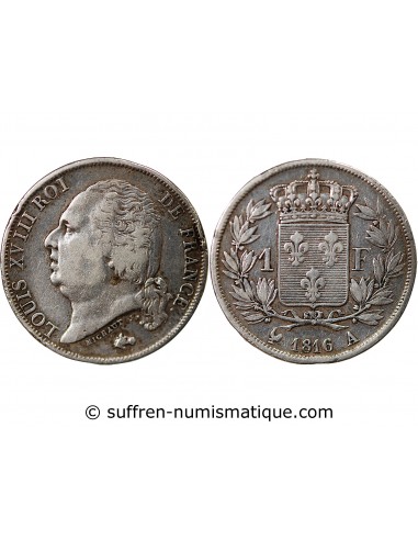 Louis XVIII 1 franc Argent 1816 A Paris