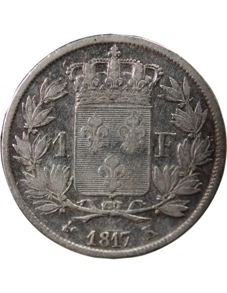 Louis XVIII 1 franc Argent 1817 K Bordeaux