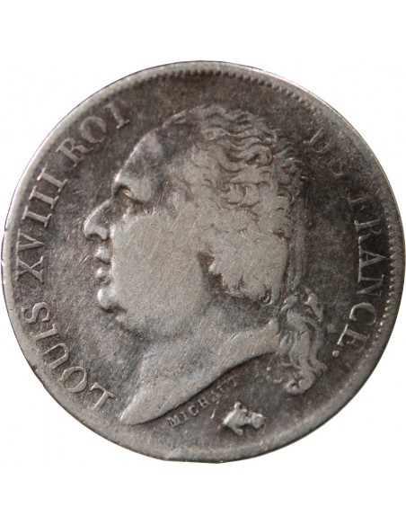 Louis XVIII 1 franc Argent 1817 K Bordeaux