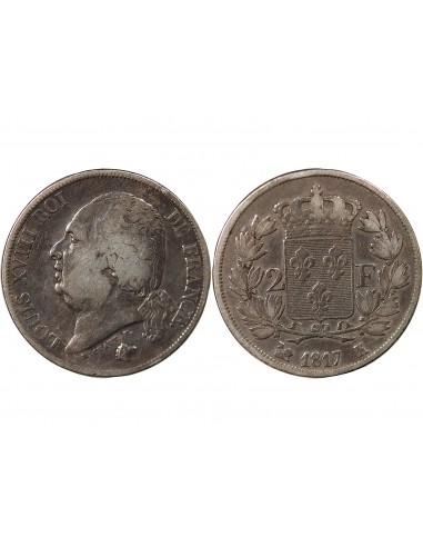 Louis XVIII 2 francs Argent 1817 K Bordeaux