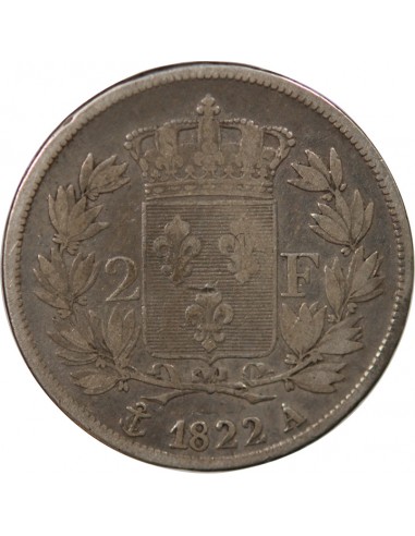 Louis XVIII 2 francs Argent 1822 A Paris