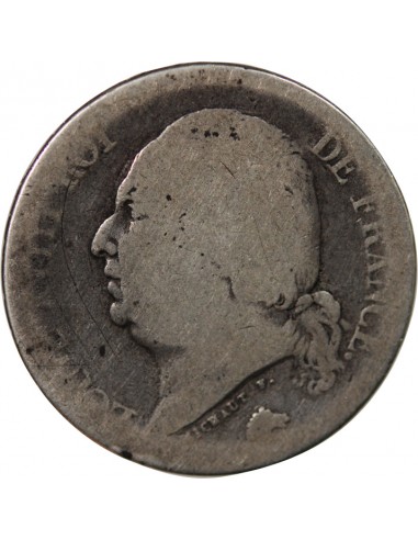 LOUIS XVIII - 2 FRANCS ARGENT 1823 W LILLE