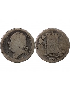 LOUIS XVIII - 2 FRANCS ARGENT 1823 W LILLE 2