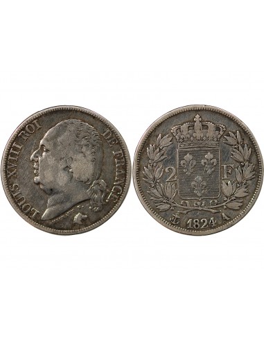 Louis XVIII 2 francs Argent 1824 A Paris
