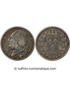 Louis XVIII 2 francs Argent 1824 A Paris