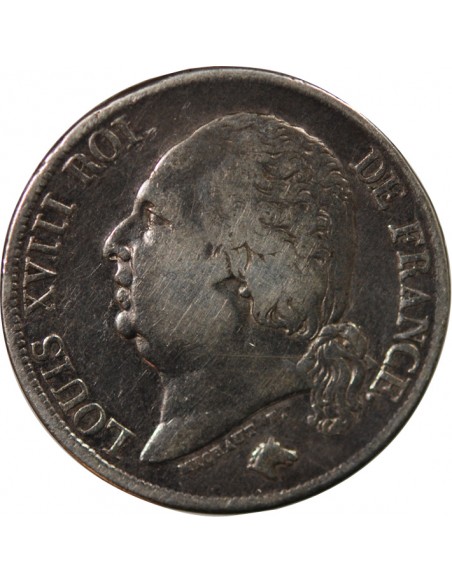 Louis XVIII 2 francs Argent 1824 B Rouen