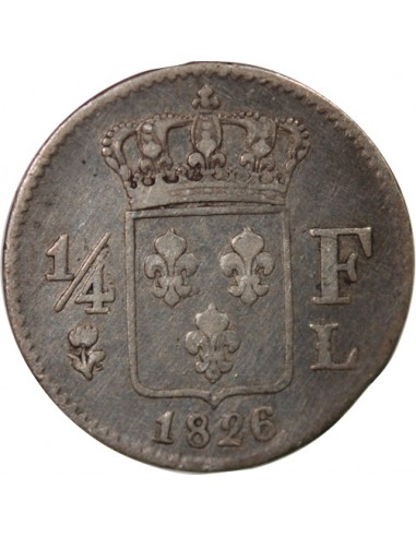 CHARLES X - 1/4 FRANC ARGENT 1826 L BAYONNE