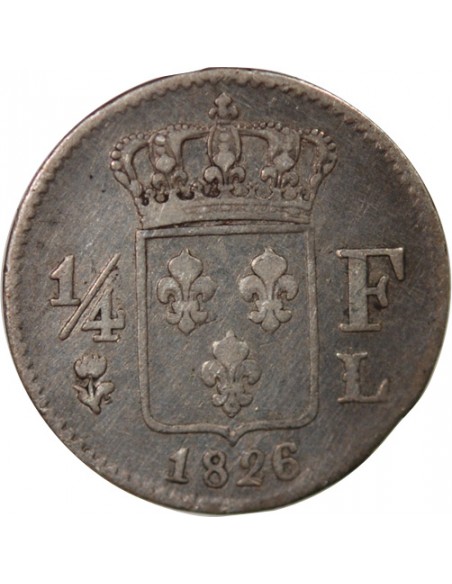 CHARLES X - 1/4 FRANC ARGENT 1826 L BAYONNE