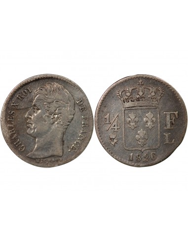 CHARLES X - 1/4 FRANC ARGENT 1826 L BAYONNE