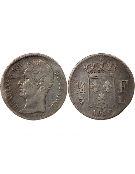 CHARLES X - 1/4 FRANC ARGENT 1826 L BAYONNE