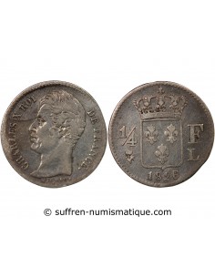 CHARLES X - 1/4 FRANC ARGENT 1826 L BAYONNE