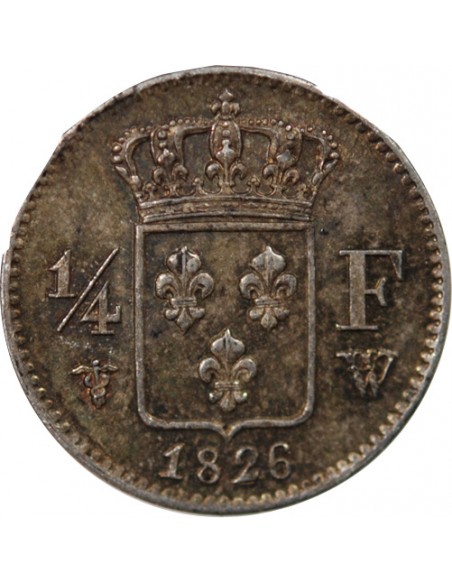 Charles X Charles X - 1/4 Franc Argent 1826 W Lille 01-avr franc Argent 1826 W Lille